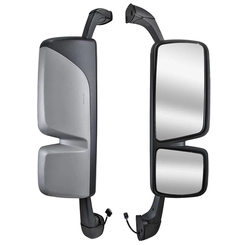 RETROVISOR DE MANOBRA ELÉTRICO COM RETROVISOR AUXILIAR E DESEMBAÇADOR NA COR CINZA DO MERCEDES BENZ LADO DIREITO - RETR27A-D-DIP