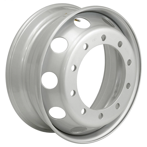 RODA DE AÇO SEM CÂMARA A DISCO DE 7.5X22.5 ESPESSURA DA CHAPA CENTRAL DE 13,00MM PARA PNEU 275 COM BICO - RODA04F-DIP