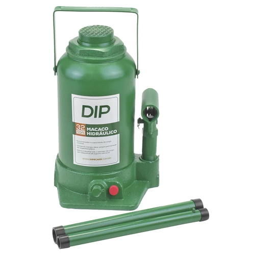 MACACO HIDRÁULICO MANUAL DE 32 TONELADAS COM REGULAGEM DE ALTURA COM MODELO DE GARRAFA - MACA12B-DIP