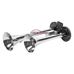 BUZINA PARA CAMINHÕES ELETROPNEUMÁTICA COM 02 CORNETAS BIVOLT E CROMADA - BUZI01-DIP
