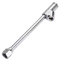 INFLADOR DE BICO DUPLO RETO CURTO PARA NIPLE 1/4 COM 165MM COM ROSCA - INFL05A-DIP