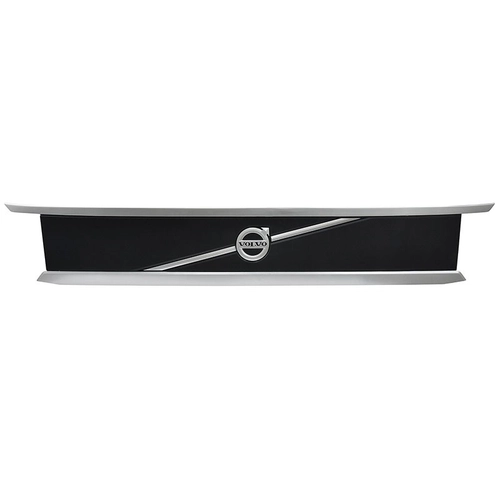 GRADE FRONTAL SUPERIOR DE PLÁSTICO COM FRISOS E EMBLEMA MAIOR CROMADOS DA CABINE DO VOLVO - GRAD68-DIP