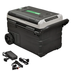 GELADEIRA PORTÁTIL COM RODAS DUAL ZONE DE 35 LITROS BIVOLT COM FONTE CONVERSORA DE TENSÃO 100 E 240V - GELA29-DIP