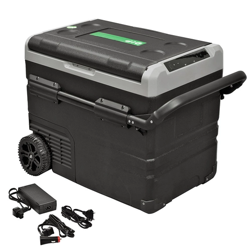 GELADEIRA PORTÁTIL COM RODAS DUAL ZONE DE 45 LITROS BIVOLT COM FONTE CONVERSORA DE TENSÃO 100 E 240V - GELA30-DIP