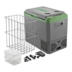 GELADEIRA PORTÁTIL COM BLUETOOTH DE 50 LITROS BIVOLT COM FONTE CONVERSORA DE TENSÃO 100 E 240V - GELA09B-DIP