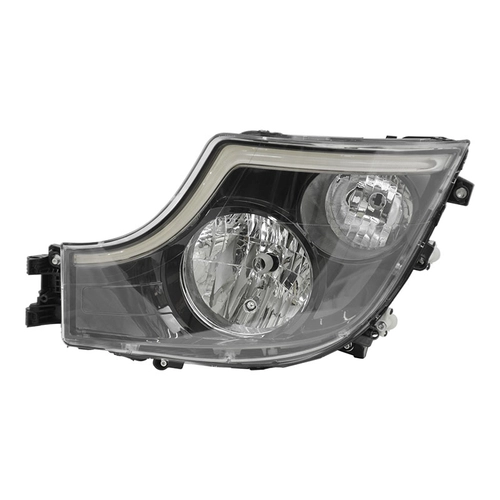 FAROL PRINCIPAL COMPLETO COM LUZ DIURNA JUNTO COM A SETA E CONECTOR DE 6 VIAS DO MERCEDES BENZ LADO ESQUERDO - FARO149-E-DIP