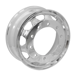 RODA DE ALUMÍNIO SEM CÂMARA A DISCO 8.25X22.5 DE VENTILAÇÃO TRAPEZOIDAL PARA PNEU 275 E 295 COM BICO INTERNO E EXTERNO POLIDA DE BORDA LARGA - RODA11-
