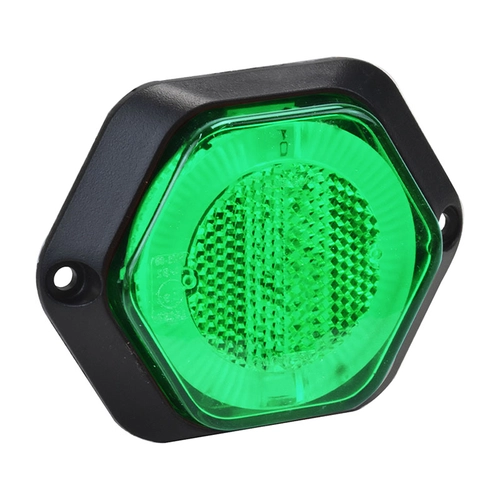 LANTERNA LATERAL VERDE UNIVERSAL DE LED BIVOLT COM GUIA DE LUZ PARA CONECTOR DE 2 VIAS - LANT245-VD-LED