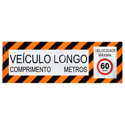 FAIXA REFLETIVA PRISMÁTICA UNIVERSAL DE ADVERTÊNCIA DE VEÍCULOS LONGOS E CONTROLE DE VELOCIDADE DE 800X2300MM - FAIX12