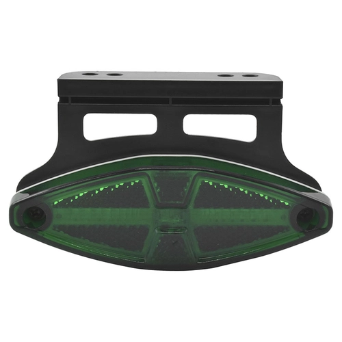 LANTERNA LATERAL VERDE UNIVERSAL COM GUIA DE LUZ RETROREFLETOR SUPORTE LED PARA CONECTOR DE 2 VIAS - LANT260-VD-LED