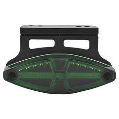 LANTERNA LATERAL VERDE UNIVERSAL COM GUIA DE LUZ RETROREFLETOR SUPORTE LED E CONECTOR DE 2 VIAS - LANT260-VD-LED