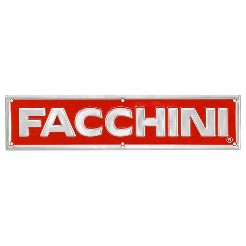 PLACA DE ALUMÍNIO PEQUENA DA FACCHINI DE 365X85MM - VERMELHA/PRATA (004 UN.) - PLAC07