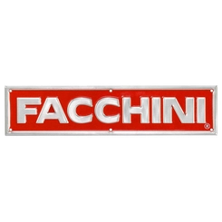 PLACA DE ALUMÍNIO PEQUENA DA FACCHINI DE 365X85MM - VERMELHA/PRATA - PLAC07