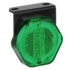 LANTERNA LATERAL VERDE UNIVERSAL COM GUIA DE LUZ SUPORTE DE LED BIVOLT E CONECTOR DE 2 VIAS - LANT187-VD-LED