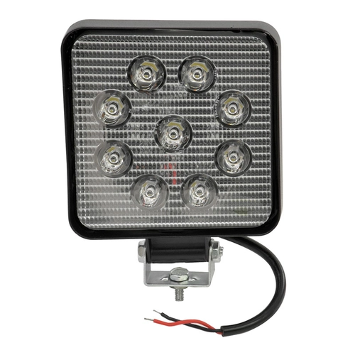 PAR DE FAROL AUXILIAR UNIVERSAL WORKLIGHT COM 09 LEDS E FIO DE 2 VIAS QUADRADO - FARO138A-I