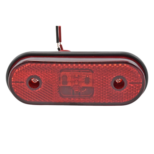 LANTERNA VERMELHA LATERAL OVAL DAS CARRETAS FACCHINI SEM SUPORTE DE LED BIVOLT COM FIO DE 2 VIAS MODELO ORIGINAL - LANT121B-VM-I