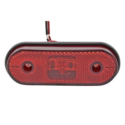 LANTERNA VERMELHA LATERAL OVAL DAS CARRETAS FACCHINI SEM SUPORTE DE LED BIVOLT COM FIO DE 2 VIAS MODELO ORIGINAL - LANT121B-VM-I