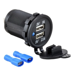 TOMADA ELÉTRICA VEICULAR COM 2 PORTAS USB - TOMA13-I
