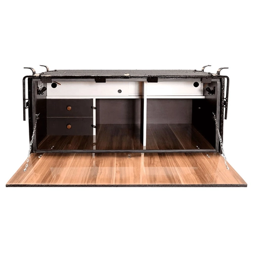 CAIXA DE COZINHA DE MADEIRA DE 1070MM X 565MM X 640MM COM 02 GAVETAS SUPORTE DE FIXAÇÃO E ACABAMENTO MADEIRADO - CXCO23