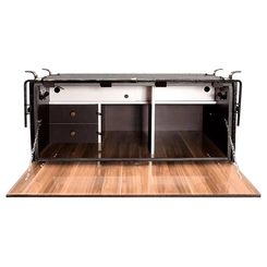 CAIXA DE COZINHA DE MADEIRA DE 1070MM X 565MM X 640MM COM 02 GAVETAS SUPORTE DE FIXAÇÃO E ACABAMENTO MADEIRADO - CXCO23