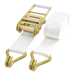 CONJUNTO DE AMARRAÇÃO DE 10 TONELADAS COM CINTA DE 8,70M X 100MM E CATRACA DE 0,50M X 100MM COM GANCHO J - BRANCA - CONJ10G-I