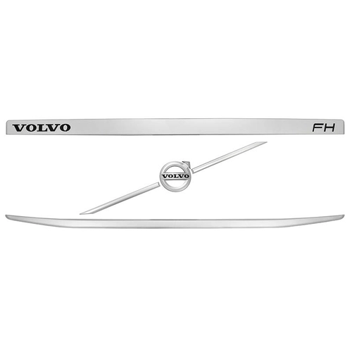 KIT DE FRISO SUPERIOR E INFERIOR DA GRADE COM EMBLEMA TRANSVERSAL DO VOLVO - KITS54