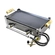 FOGAREIRO DE INOX COM MANGUEIRA REGISTRO E CHAPA COM 2 BOCAS DE 420X220X110MM DO LADO DIREITO - FOGA07-D