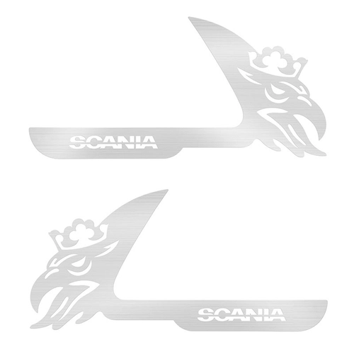 CONJUNTO DE APLIQUE COM GRIFÃO EM TORNO DA FECHADURA DA PORTA DO SCANIA - APLI22A