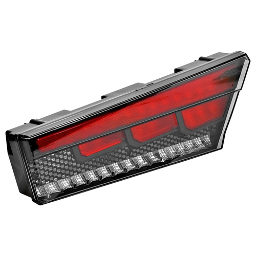 LANTERNA TRASEIRA WINGS COM LED SEQUENCIAL E UM CONECTOR DE 5 VIAS E TRÊS DE 2 VIAS DE FIXAÇÃO TRASEIRA DO LADO ESQUERDO - LANT232-E