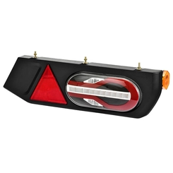 LANTERNA TRASEIRA COMPLETA COM LED DE 24V DAS CARRETAS RODOTECNICA E RODOLINEA COM DIRECIONAL SEQUENCIAL E CONECTOR DE 5 VIAS DO LADO DIREITO - LANT25