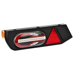 LANTERNA TRASEIRA COMPLETA COM LED 24V DAS CARRETAS RODOTECNICA E RODOLINEA COM DIRECIONAL SEQUENCIAL E CONECTOR DE 5 VIAS DO LADO ESQUERDO - LANT144A