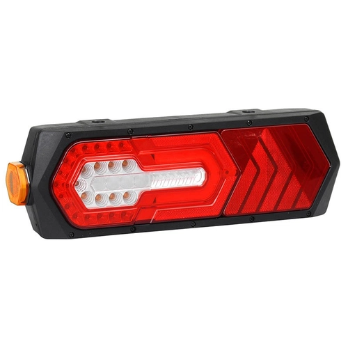 LANTERNA TRASEIRA COMPLETA DE LED E 24V COM FIXAÇÃO TRASEIRA E UM CONECTOR DE 5 VIAS E DOIS DE 2 VIAS DO LADO ESQUERDO - LANT133C-E