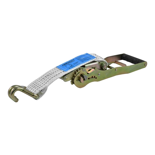 CATRACA PARA CINTA DE AMARRAÇÃO BRANCA E ERGONÔMICA PARA 5 TONELADAS DE 0,50M X 50MM COM GANCHO J - CATR07A-BR-I
