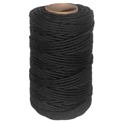 CORDA PRETA TRANÇADA DA LINHA ECO-FRIENDLY P.E.T. CARRETEL DE 100M X 6MM - CORD04-PR