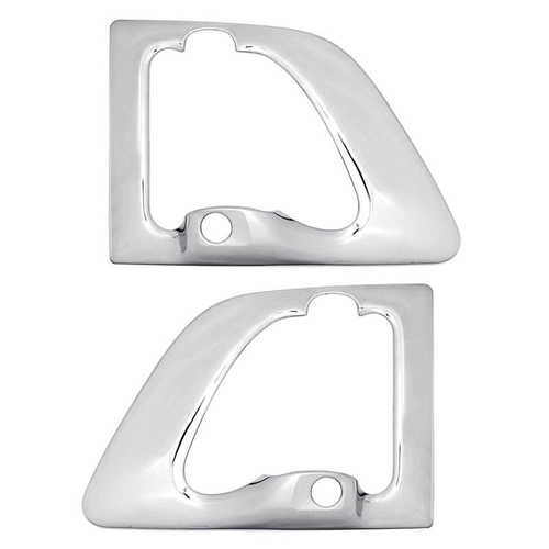 CONJUNTO DE APLIQUE CROMADO DA FECHADURA DA PORTA SEM ACABAMENTO DA MAÇANETA DO SCANIA - APLI19