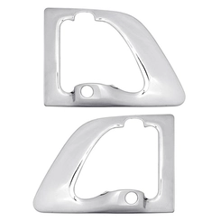 CONJUNTO DE APLIQUE CROMADO DA FECHADURA DA PORTA SEM ACABAMENTO DA MAÇANETA DO SCANIA - APLI19