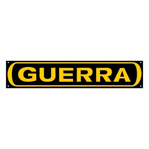 PLACA DE ALUMÍNIO GRANDE DA GUERRA DE 595X125MM - PRETO/AMARELO - PLAC12