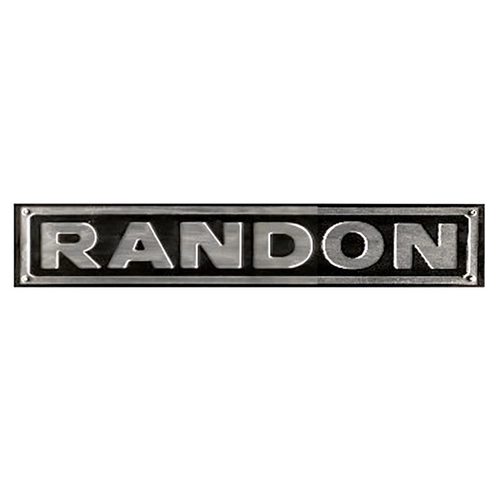 PLACA DE ALUMÍNIO PEQUENA DA RANDON MODERNA COM 420X105X1MM COR PRETO E PRATA - PLAC01