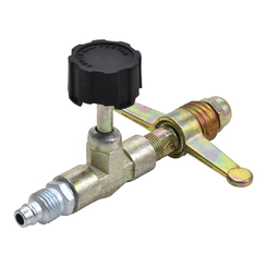 REGISTRO DE GÁS MODELO BORBOLETA PARA BOTIJÃO P13 COM CONEXÃO PARA TUBO PU DE 08MM - REGI02A