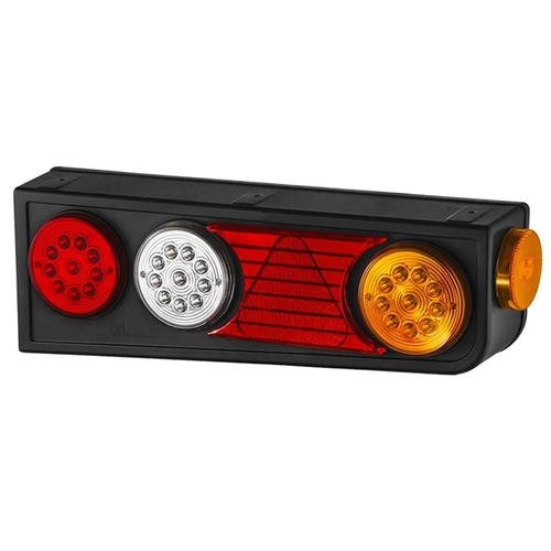 LANTERNA TRASEIRA COMPLETA DAS CARRETAS RANDON DE LED 24V SEM ABA E COM TRIÂNGULO DO LADO DIREITO - LANT56B-D-LED