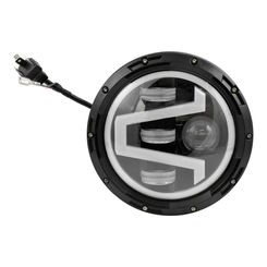 FAROL PRINCIPAL DE LED ANGEL EYE DE 7" COM DRL E CHICOTE DO VOLKSWAGEN - FARO151-I