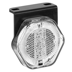 LANTERNA LATERAL CRISTAL UNIVERSAL COM GUIA DE LUZ E COM SUPORTE DE LED BIVOLT PARA CONECTOR DE 2 VIAS - LANT187-CR-LED