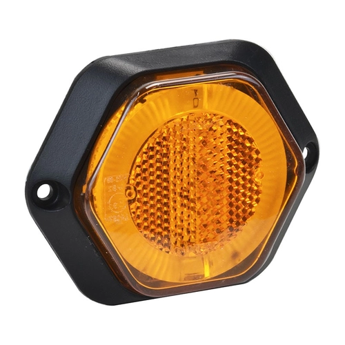 LANTERNA LATERAL AMARELA UNIVERSAL DE LED BIVOLT PARA CONECTOR DE 2 VIAS COM GUIA DE LUZ - LANT245-AM-LED