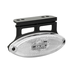 LANTERNA LATERAL CRISTAL UNIVERSAL ELIPSE COM SUPORTE E CONECTOR DE 2 VIAS DE LED BIVOLT - LANT191-CR-LED