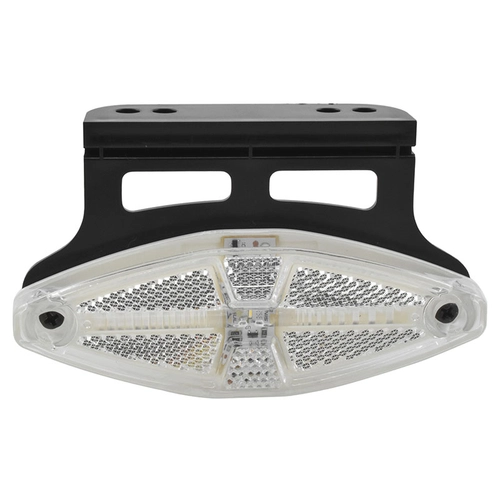 LANTERNA LATERAL CRISTAL UNIVERSAL COM GUIA DE LUZ RETROREFLETOR SUPORTE LED PARA CONECTOR DE 2 VIAS - LANT260-CR-LED