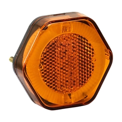 LANTERNA LATERAL AMARELA UNIVERSAL COM GUIA DE LUZ E CONECTOR DE 2 VIAS DE LED BIVOLT - LANT186-AM-LED