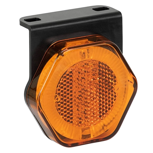 LANTERNA LATERAL AMARELA UNIVERSAL COM GUIA DE LUZ E COM SUPORTE DE LED BIVOLT PARA CONECTOR DE 2 VIAS - LANT187-AM-LED