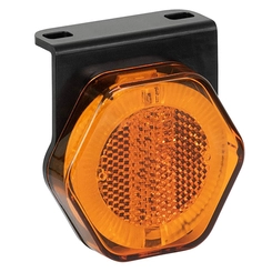 LANTERNA LATERAL AMARELA UNIVERSAL COM GUIA DE LUZ E COM SUPORTE DE LED BIVOLT PARA CONECTOR DE 2 VIAS - LANT187-AM-LED