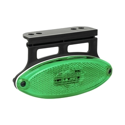 LANTERNA LATERAL VERDE UNIVERSAL ELIPSE COM SUPORTE E CONECTOR DE 2 VIAS DE LED BIVOLT - LANT191-VD-LED
