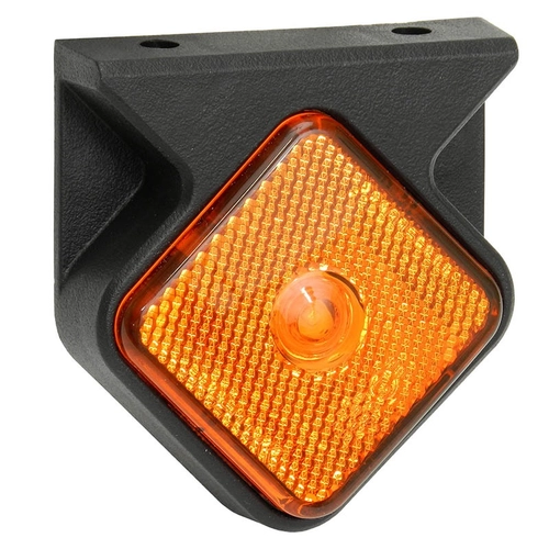 LANTERNA LATERAL AMARELA DAS CARRRETAS GUERRA COM SUPORTE PARA CONECTOR DE 2 VIAS E LED - LANT80-AM-LED